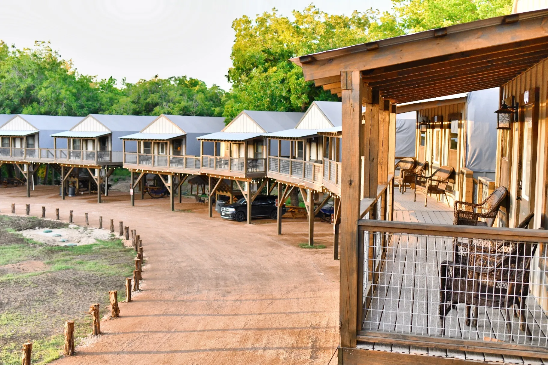 Waterfront Cabins row